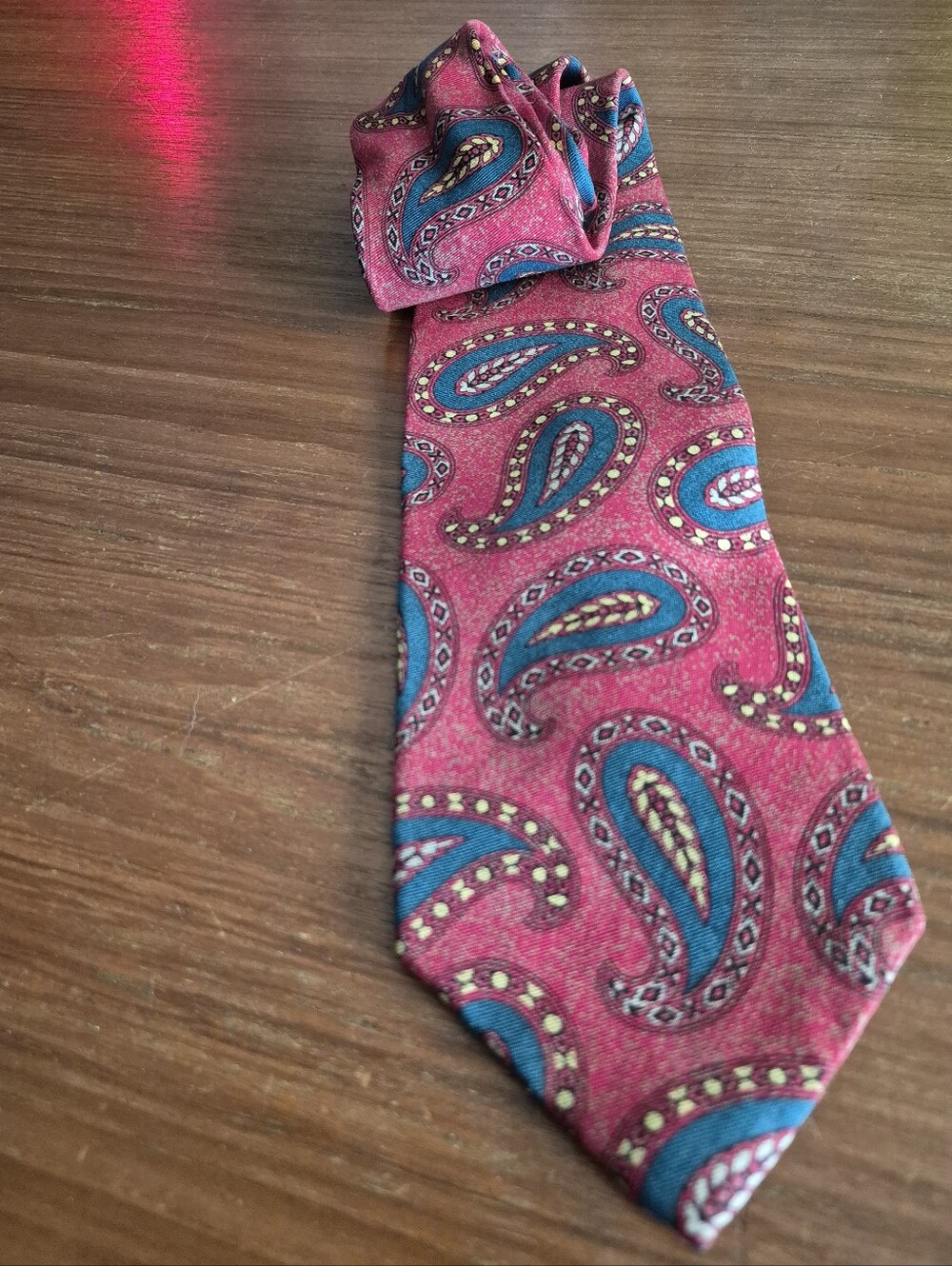 Vintage Silk Karl Lagerfeld Red Large Paisley Tie